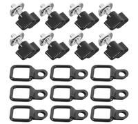 Healvian Lot de 8 sets de Crochets de Toit de Voiture à Dégagement Rapide Crochets à Anneau de Traction Robustes en Métal Compatibles 4 Portes Kit Complet pour Fixation et Arrimage de