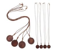 Healvian Lot de 8 Supports Pendentifs en Bois 25 Mm Bordure Ajourée, Plateaux Vierges Ronds pour Création Bijoux Diy, Base Encadrée pour Pendentif, Accessoires Artisanat Bijoux