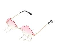 Healvian Lunettes de Soleil sans Monture Effet Dégradé Nuage de Goutte Couleur Or Rose et Jaune 1 Pièce Accessoires Décoratifs pour Festivals Fêtes et Enterrements de Vie de Jeune