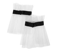 Healvian Manchettes Élastiques Blanches Avec Détails Perles Fausses Manches Détachables Pour Robes Et Costumes