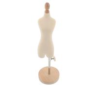 Healvian Mannequin de Couture Miniature Féminin 1/4 Jambes Divisées, Base en Bois Naturel, pour Loisirs Créatifs et Enseignement, Mini Présentoir Ajustable pour Confection de Vêtements
