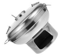 Healvian Marmite Fondue Chinoise Portable en Acier Inoxydable 20 CM avec Double Poignée Ustensile Cuisine pour Camping et Cuisson Extérieure Fondue avec Réchaud à Bois Compacte et