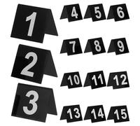 Healvian Marque-place Acrylique Double Face V en 15 Pièces pour Décoration de Scène de Crime, Numéros de Table Restaurant, Stable et Reconnaissance Rapide