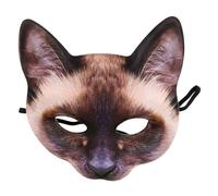 Healvian Masque de Chat Demi Visage Eva pour Carnaval et Mascarade Déguisement Cosplay Unisexe pour Halloween et Fête
