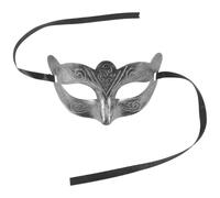 Healvian Masque de Cosplay Vintage Demi-masque de Bal Masqué Style Prince Jazz en Plastique Argenté pour Carnaval et Performance Visibilité Complète