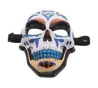 Healvian Masque de Crâne Cosplay en Plastique Bleu pour Femme, Taille Ajustable Élastique, Masque Carnaval Jour des Morts, Accessoire Léger pour Fêtes, Bal Masqué et Halloween