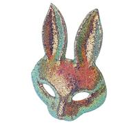 Healvian Masque de Lapin Adorable Sequins Étincelants pour Halloween Pâques Événements Cosplay Accessoire Costume Demi Face Cartoon
