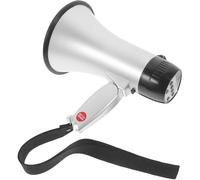 Healvian Mégaphone Portatif 25W Argenté Enregistrement 240 Secondes Haut-Parleur Puissant pour Encouragement Sportif Manifestations Fêtes et Sécurité Nécessite 4 Piles Type C