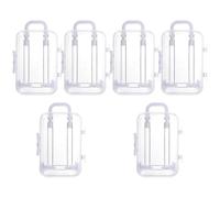 Healvian Mini-boîtes à Dragées Mariage Matériau Ps Blanc, Design Élégant et Minimaliste Lot de 6 de Mini Valise pour Fêtes à Thème Voyage
