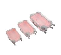 Healvian Mini Valise Rose pour Faux Cils Boîte de Rangement Abs Résistante, Format Compact Petit, Moyen et Grand Étui de Maquillage Portable pour Voyage et Organisation Cosmétique