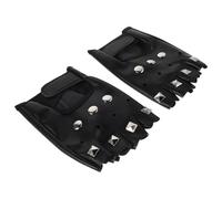 Healvian Mitaines Steampunk Demi-Doigts Unisexes en Cuir PU avec Rivets Métalliques Anticorrosion, Moufles Moto et Cyclisme pour Hommes et Femmes, pour Escalade, Danse et Sports de Plein