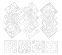 Healvian Modèles de Peinture Mandalas Colorés 16 Pièces en Plastique Solide, Pochoirs de Dessin Fleurs pour Garçon et Filles Garçons Filles, Outils de Peinture Créative et Coloriage Facile