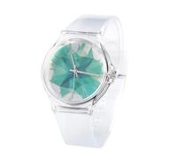 Healvian Montre-Bracelet Transparente à Quartz, Montre Décontractée Étudiante, Cadran Index, Design Simple et Léger, Style Jeunesse pour Filles, Usage Quotidien