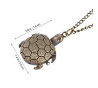 Healvian Montre de Poche Vintage avec Chaîne de Montre à Quartz Tortue Rétro Ornement Pendentif Noble et Résistant pour Hommes et