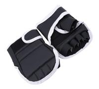 Healvian Moufles de Boxe Demi-Doigts Noirs pour Entraînement et Sparring Paire Résistante en Éponge et Tissu Oxford Équipement Portable pour Kickboxing Arts Martiaux et Fitness