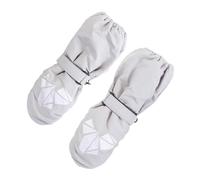 Healvian Moufles de Ski Garçon et Filles Imperméables et Coupe-Vent Mitaines Épaisses Doublées Polaire Taille Garçon et Filles Motifs Géométriques Blanc et Gris Maintien au Chaud pour