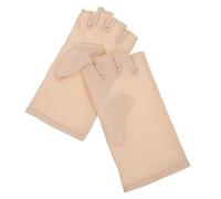 Healvian Moufles Sans Doigts De Manucure Anti-uv Beige Protection Ongles Gel Élastique Pour Femmes Nail Art Mains Sensibles