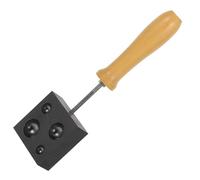 Healvian Moule Graphite Demi-sphère 19,5 X 5,5 X 2 Cm Poignée Bois, Creuset pour Fusion Métal, Tampon de Marquage Bois et Fer, Outil Polyvalent pour Travail Verre et Bijoux Artisanaux