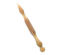 Healvian Natural Ox Horn Ear Acupuncture Pen Dual Head Meridian Massager For Facial Reflexology And Auricular Therapy Portable Chinese Acupressure Tool