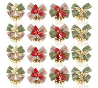 Healvian Nœud Décoratif de Noël en Tissu Clochettes, Effet Décoratif Unique, Résistant la Déformation, pour Décorer Sapins et Fleuristes