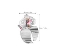 Healvian Open Ring For Women With Glass And Simulation Pearl Beads Lightweight Dainty Thumb Ring Minimalist Jewelry With Vintage Charm Comfortable Adjustable Finger Accessory