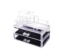 Healvian Organisateur Maquillage Transparent Empilables avec Compartiments et Protection Bijoux Rangement Cosmétique Complet pour Salle de Bain et Coiffeuse