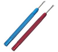 Healvian Outils de Réparation de Montres 2 Pièces Levier en Acier Carbone Rouge et Bleu Accessoire Professionnel pour Retirer Aiguilles D’Horloge Outil Horloger Précis pour Démontage