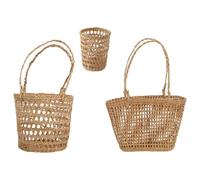Healvian Panier Décoration Pratique et Élégante Léger et Portable en Tressée Forme Ronde Fond Carré pour Rangement Divers à Domicile