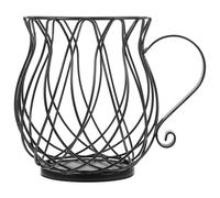 Healvian Panier Porte-café en Fer Noir Forme Oreilles de Chat Support de Rangement Stable et Pratique pour Dosettes et Friandises sur Bureau ou Café