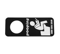 Healvian Panneau de Porte de Toilettes Humoristique Noir Panneau Mural « Occupé » pour Salle de Bain Accessoire Ludique Compatible Plupart des Poignées pour Maison Bureau et Commerces