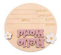 Healvian Panneau en Bois et Forme Créative pour Annoncer une Naissance Bébé Signe Astrologique, Finition Lisse pour Photographie de -né Décorative