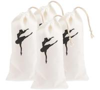 Healvian Paquet à Cordon de Ballet en Toile 4 Pièces, Paquet à Chaussures de Danse Classique Résistant Grand Espace de Rangement, pour Filles Danseuses