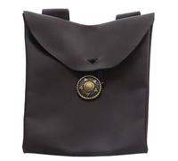 Healvian Paquet Banane Médiéval en Cuir PU Marron Foncé, Accessoire de Costume Renaissance pour Cosplay et Fête Costumée, Paquet Décoratif Pratique pour Homme et Femme, Taille Unique