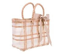 Healvian Paquet de Plage Tissé Imperméable Kaki Pochette Extérieure Paquet à Main Tissé à la Main pour Femme Fourre-Tout de Vacances Léger et Portable Cabas de Voyage d'Été