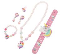 Healvian Parure Bijoux Licorne pour Fille 6-8 Ans Ensemble Silicone Doux Bracelet Collier Boucles d'oreilles Montre Fête Présent Anniversaire