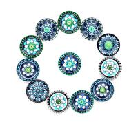 Healvian Patch à Motif de Fleurs en Verre Bleu 20 MM Lot de 20 Pièces pour Fabrication de Bijoux DIY Accessoires Décoratifs pour Boucles D’Oreilles Bracelets et Créations Artisanales