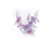 Healvian Patch Brodé Fleur en Polyester Violet Perles à Coudre Faites à la Main Accessoire de Vêtement Floral pour Customisation Couture et Décoration Textile