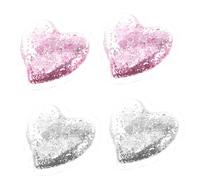 Healvian Patchs Oculaires Glacés de Cœur 4 Pièces, Gel Doux Réutilisable, Pack Rafraîchissant pour Yeux Fatigués, Soins Contour des Yeux, Usage Cosmétique et Relaxant, Couleurs Rose