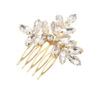 Healvian Peigne à Cheveux Doré Ovale Marquise Accessoire Bridal Hair Piece et Chic Petite Pince Latérale Décorative pour Mariage et Demoiselle Honneur