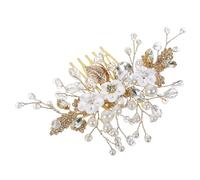 Healvian Peigne à Cheveux Mariage Avec Et Fleurs Accessoire Pour Femme Décoration De Peigne De Mariée Avec Perles Brillantes Pour Demoiselles Honneur