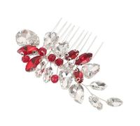 Healvian Peigne à Cheveux Mariage Rouge Accessoire Vintage Élégant pour Mariée et Demoiselles Honneur Fixation Sûre pour Cérémonie Plage et Jardin