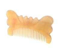 Healvian Peigne de Massage Corne Sculptée Peigne à Large Dents pour Massage et Soin des Mérites Portable pour Cheveux Bouclés Hommes et Femmes