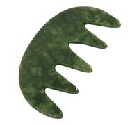 Healvian Peigne De Massage En Jade Vert Feng Shui, Grand Modèle 5 Dents, Outil De Massage Corporel Et Masseur Du Cuir Chevelu, Polissage Lisse, Pour Relaxation Familiale Et Voyage