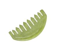 Healvian Peigne de Massage Jade Vert Outil pour Relaxation Du Chevelu Surface et Pointe Arrondie Massage Apaisant et Protecteur pour Cheveux et Peau