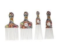 Healvian Peigne Démêlant Inoxydable Lot De 4 Pièces Taille Moyenne Dents Larges Pour Cheveux Bouclés Hommes Utilisation Maison Salon