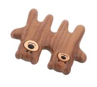 Healvian Peigne en bois pour le cuir chevelu Peigne de massage manuel en forme d'ours - Outil de massage Gua Sha pour les points de pression