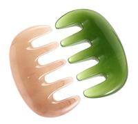 Healvian Peigne Gua Sha de Massage pour Cuir Chevelu 2 Pcs Résine-cire 5 Dents Anti-statique Portable pour Hommes et Femmes Soin Relaxant du Cuir Chevelu à Domicile