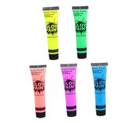 Healvian Peintures Pour Le Visage Au Néon - 5 Pièces De Peinture Corporelle Fluorescente Sûre - Réactive Aux Uv -
