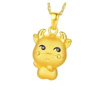 Healvian Pendentif De Collier Forme De Vache Breloque De Chaîne De Cou Décoration De Collier Pour Fille Imitation or Galvanisé