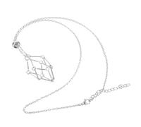 Healvian Pendentif Porte-cristal En Cage Métallique Cordon Ajustable, Support De Cristal Creux, Bijou Diy Pour Femme, Accessoire De Création De Collier En Cristal Blanc Platine, Taille s